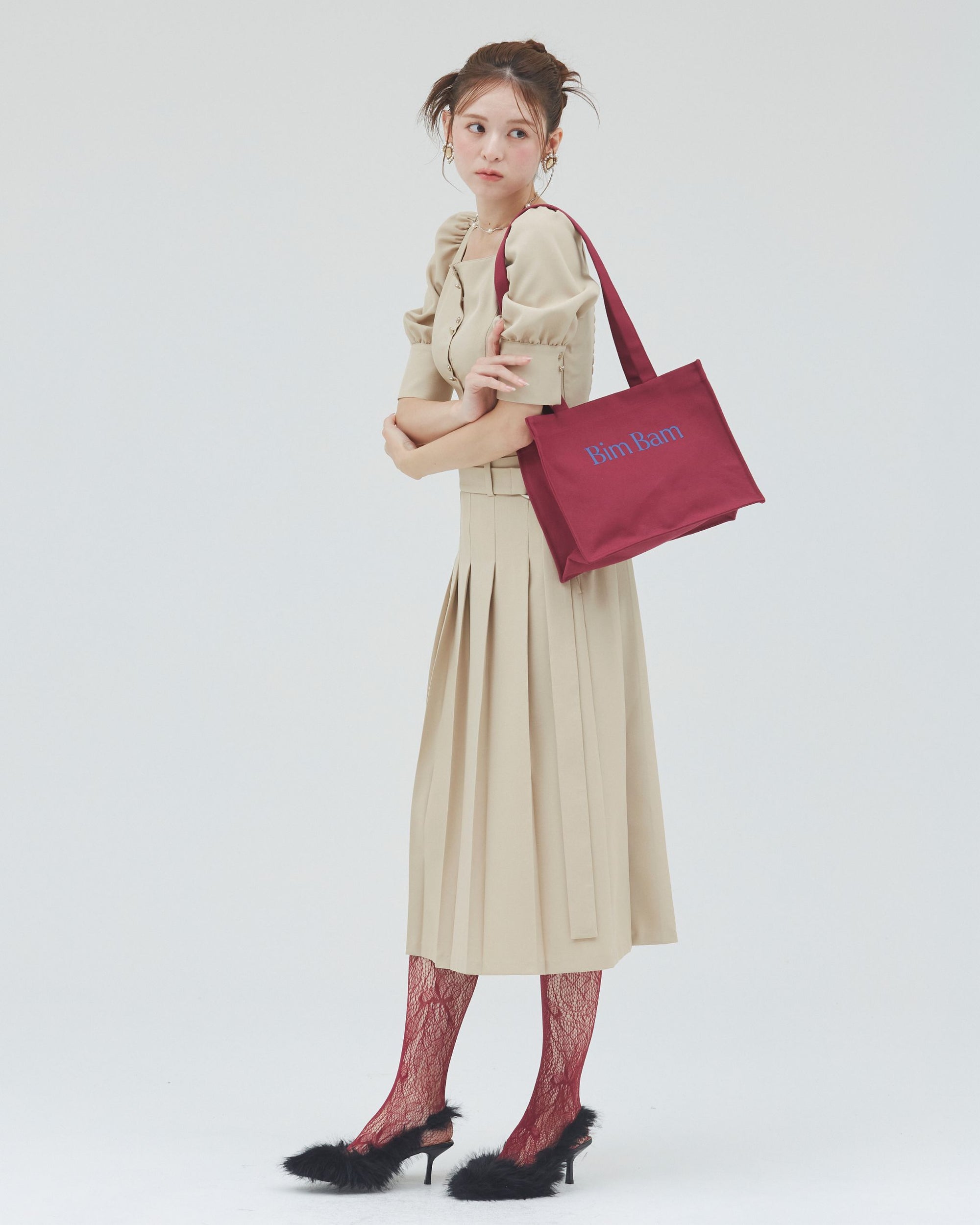 bimbam box tote bag winered