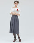 bimbam basic pleat skirt gray
