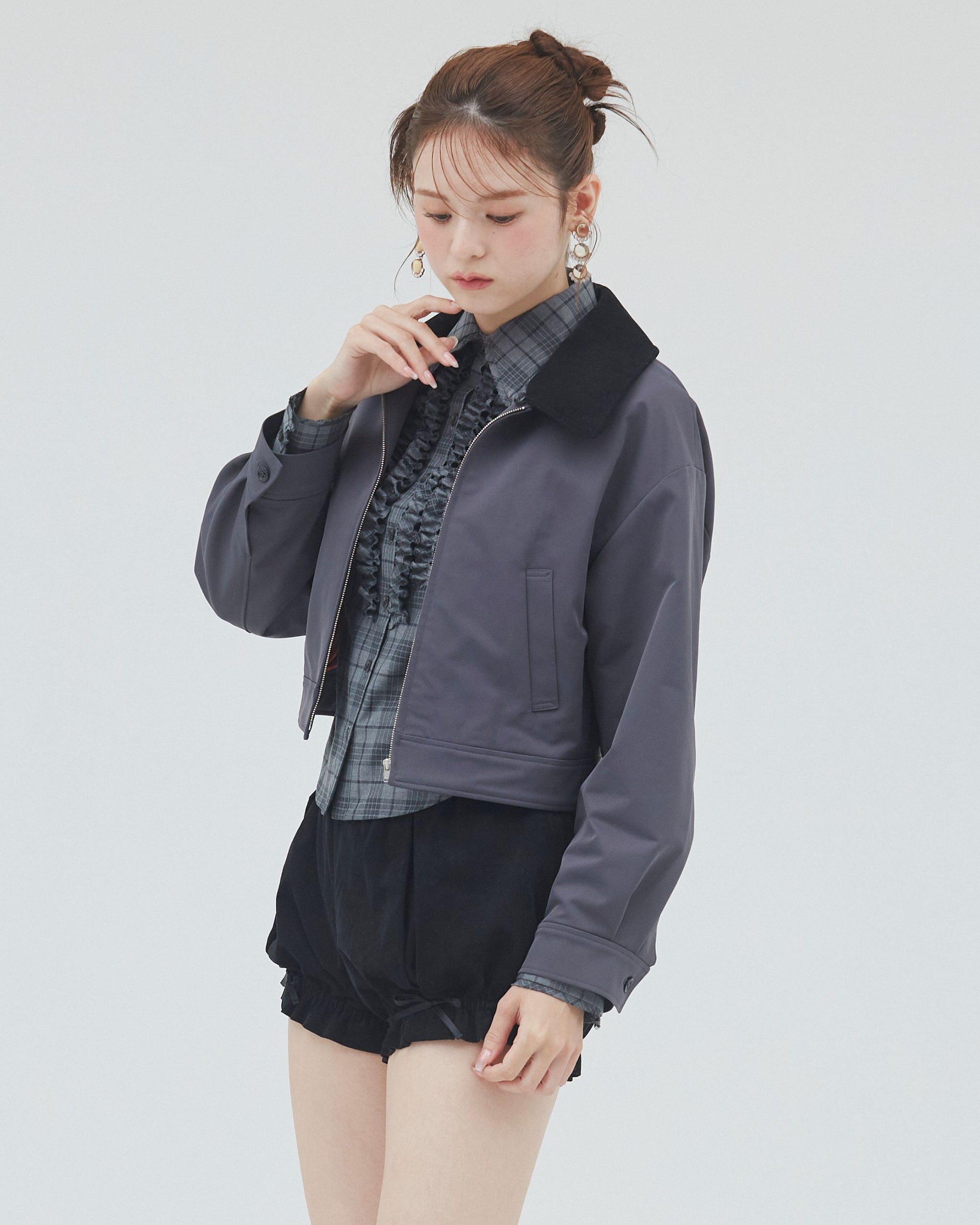 bimbam 2way short blouson gray