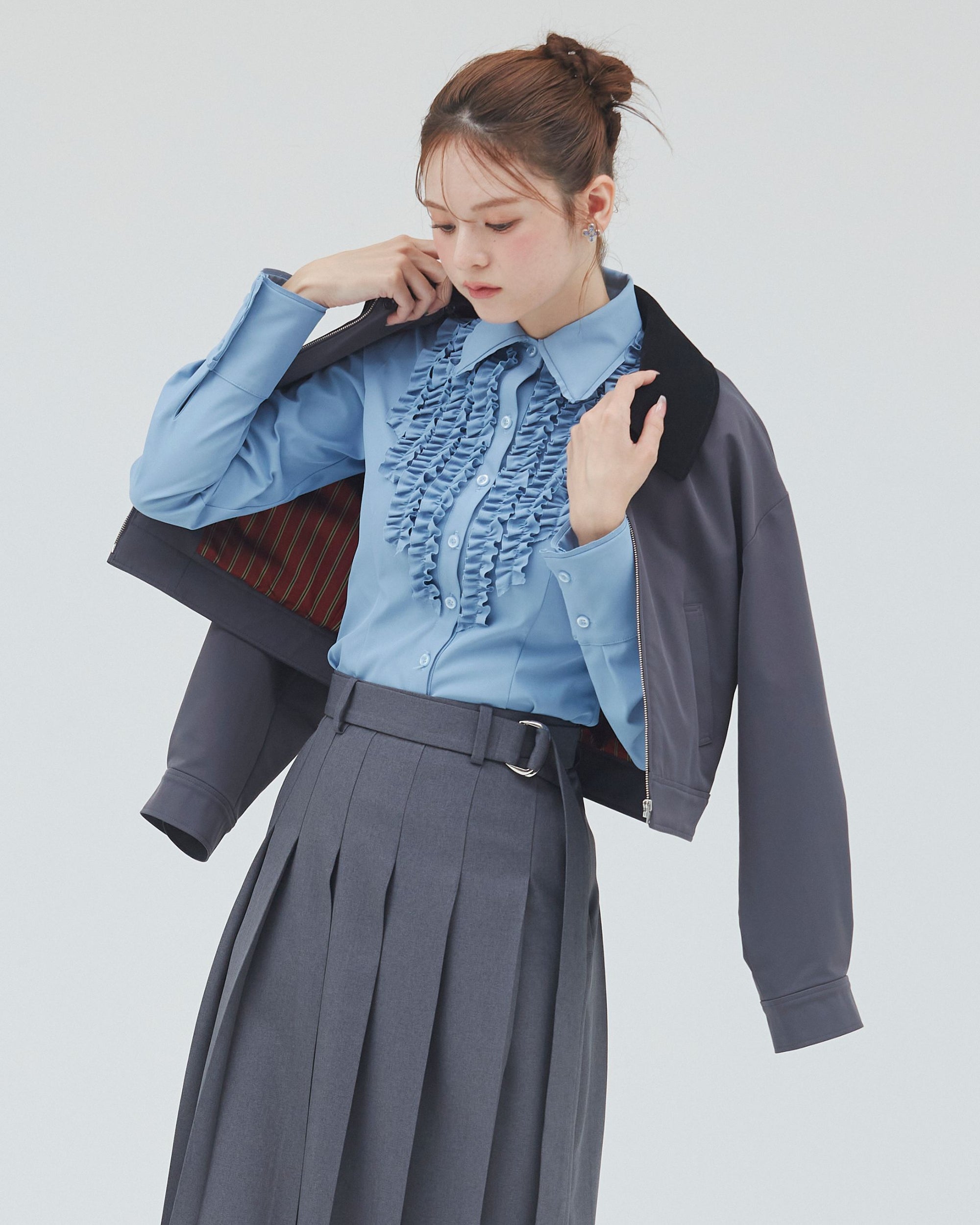 bimbam 2way short blouson gray