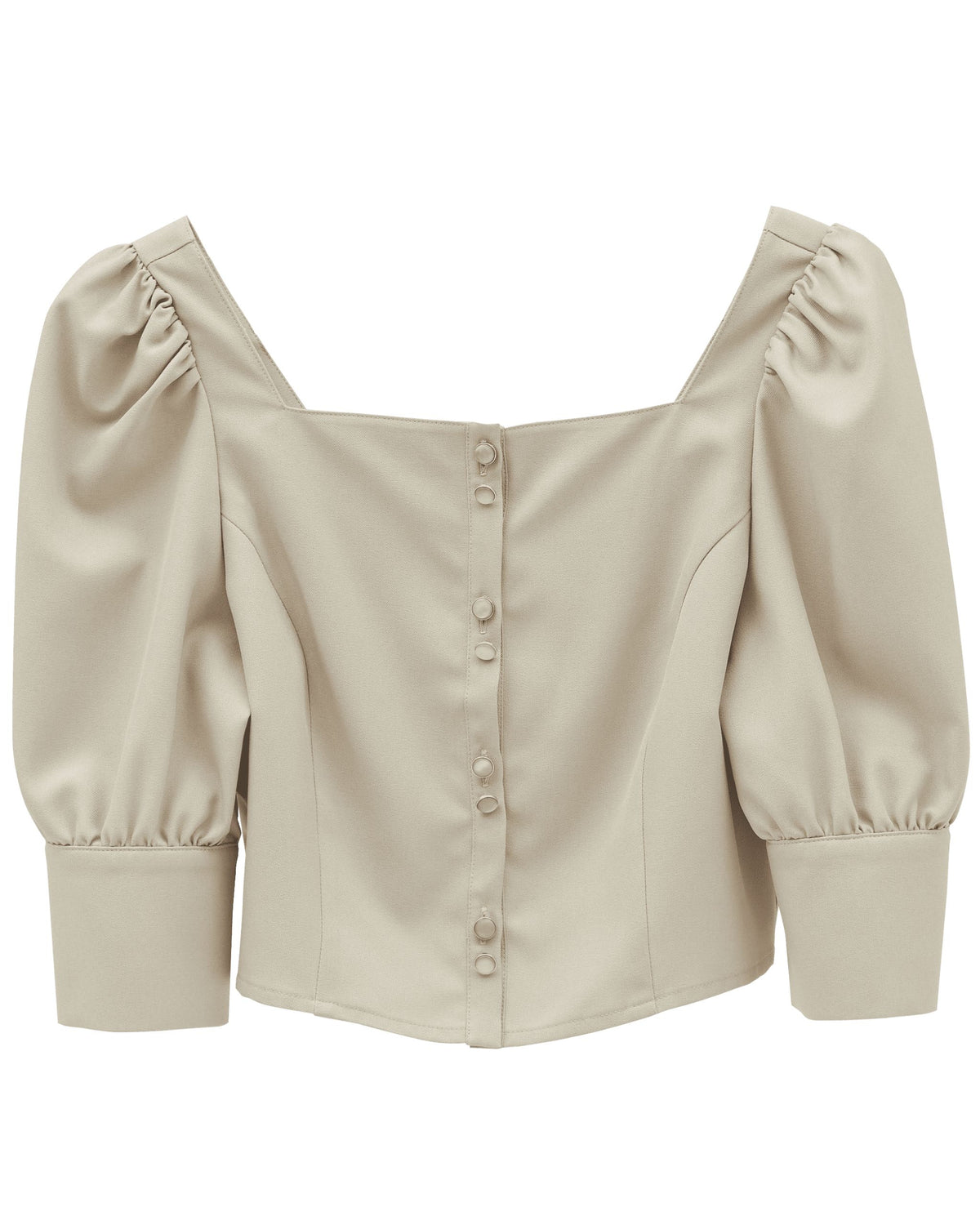 bimbam puff sleeve blouse beige – Bim Bam