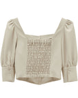bimbam puff sleeve blouse beige