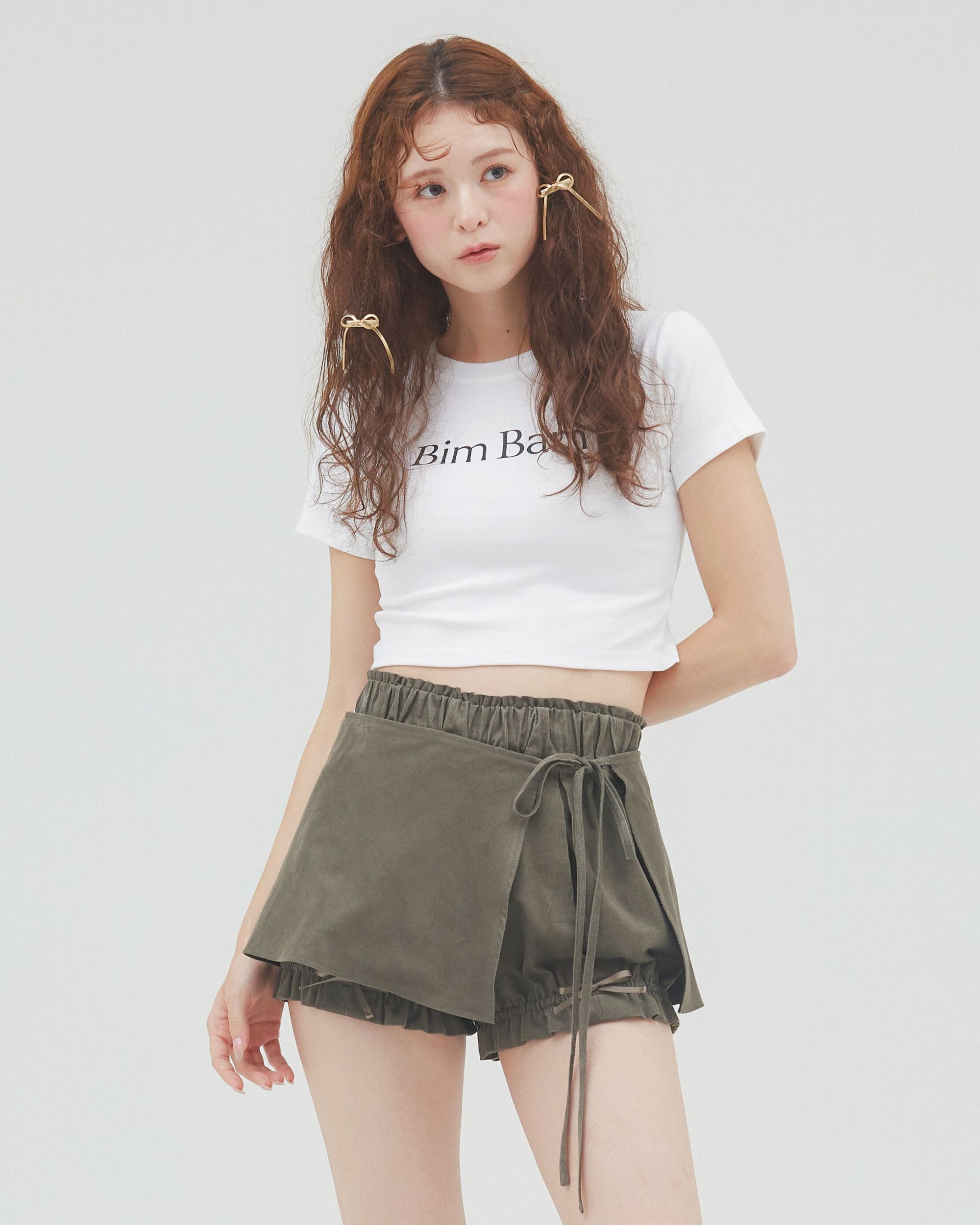 bimbam logo crop tee white