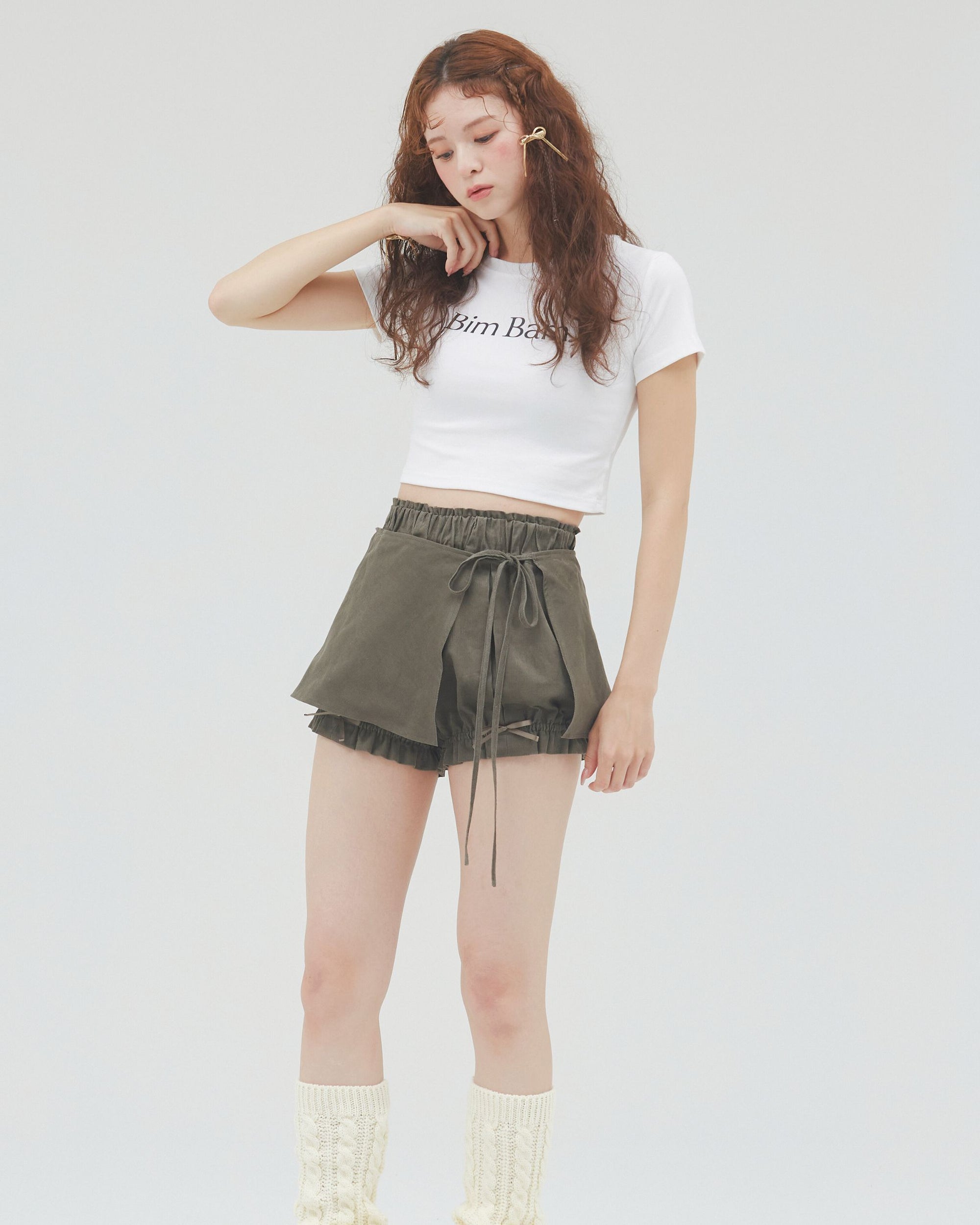 bimbam logo crop tee white