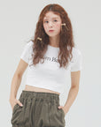 bimbam logo crop tee white