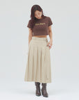 bimbam basic pleat skirt beige