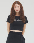 bimbam logo crop tee black