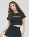 bimbam logo crop tee black