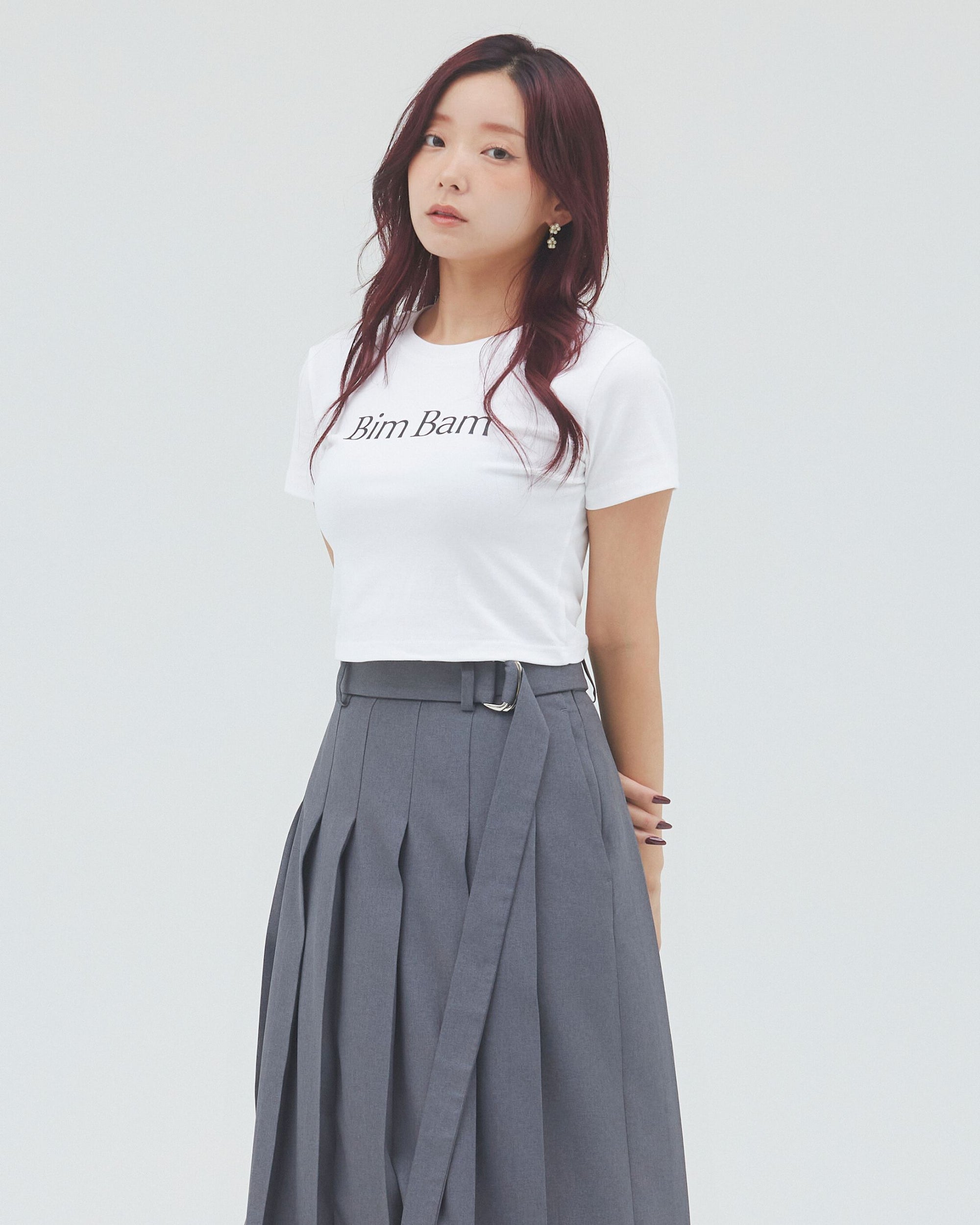bimbam logo crop tee white