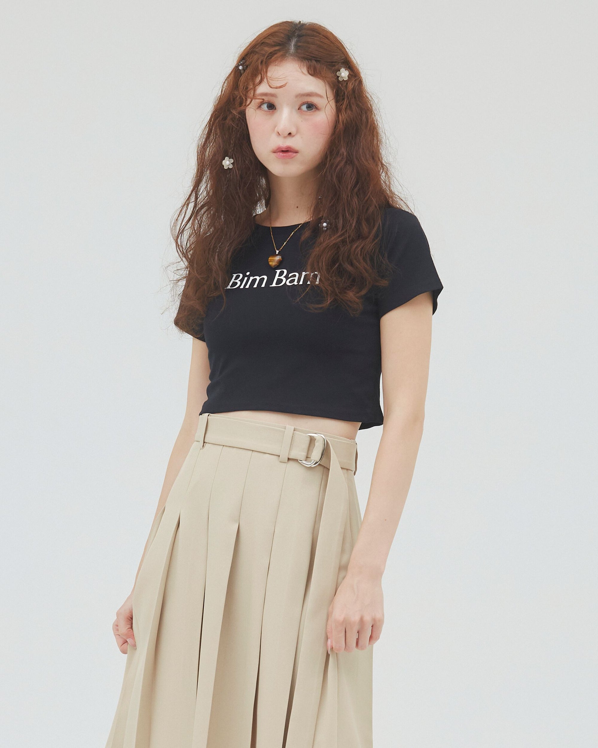 bimbam logo crop tee black