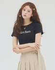 bimbam logo crop tee black