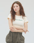 bimbam logo crop tee ivory