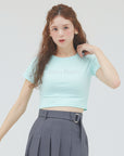 bimbam logo crop tee mintblue