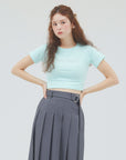 bimbam logo crop tee mintblue