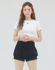 bimbam emblem crop tee white