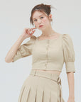 bimbam puff sleeve blouse beige