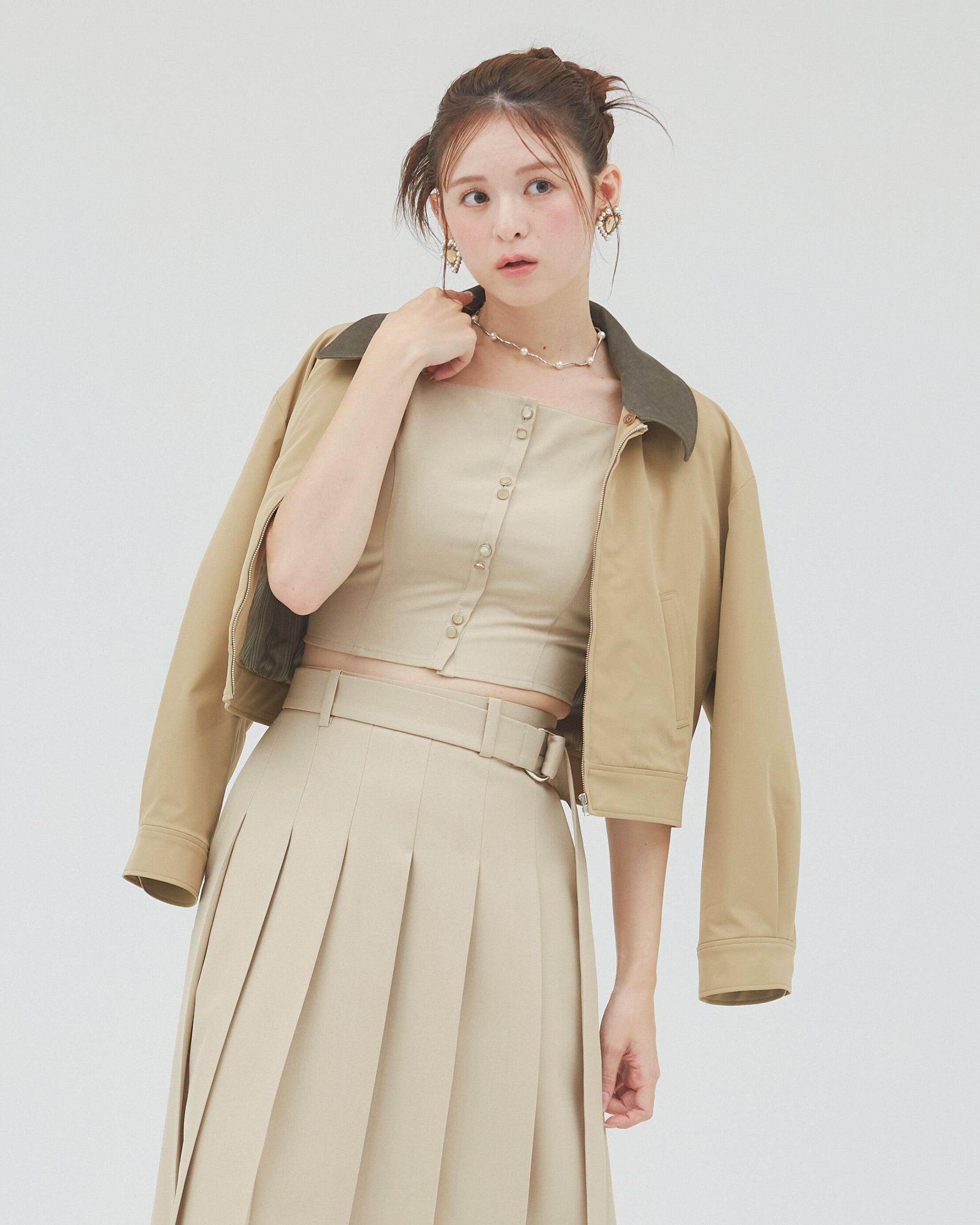 bimbam puff sleeve blouse beige