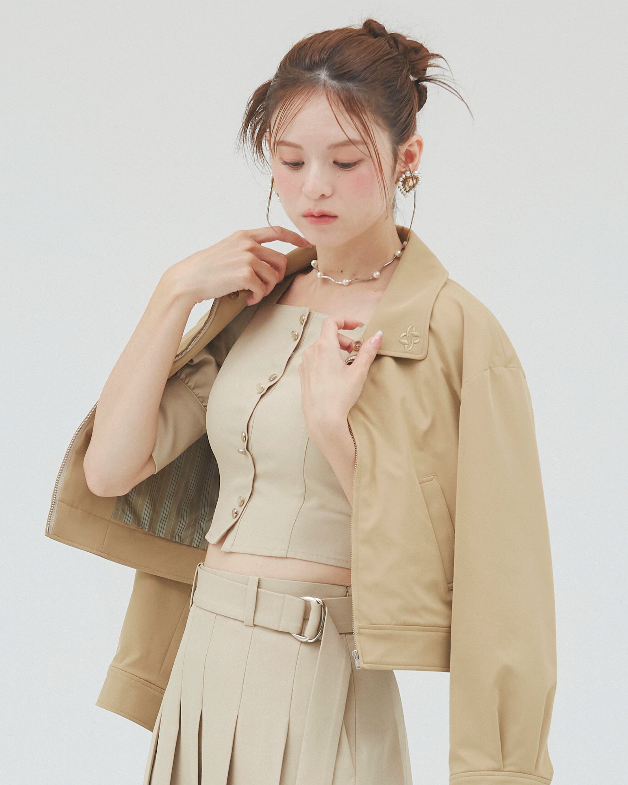 bimbam 2way short blouson beige
