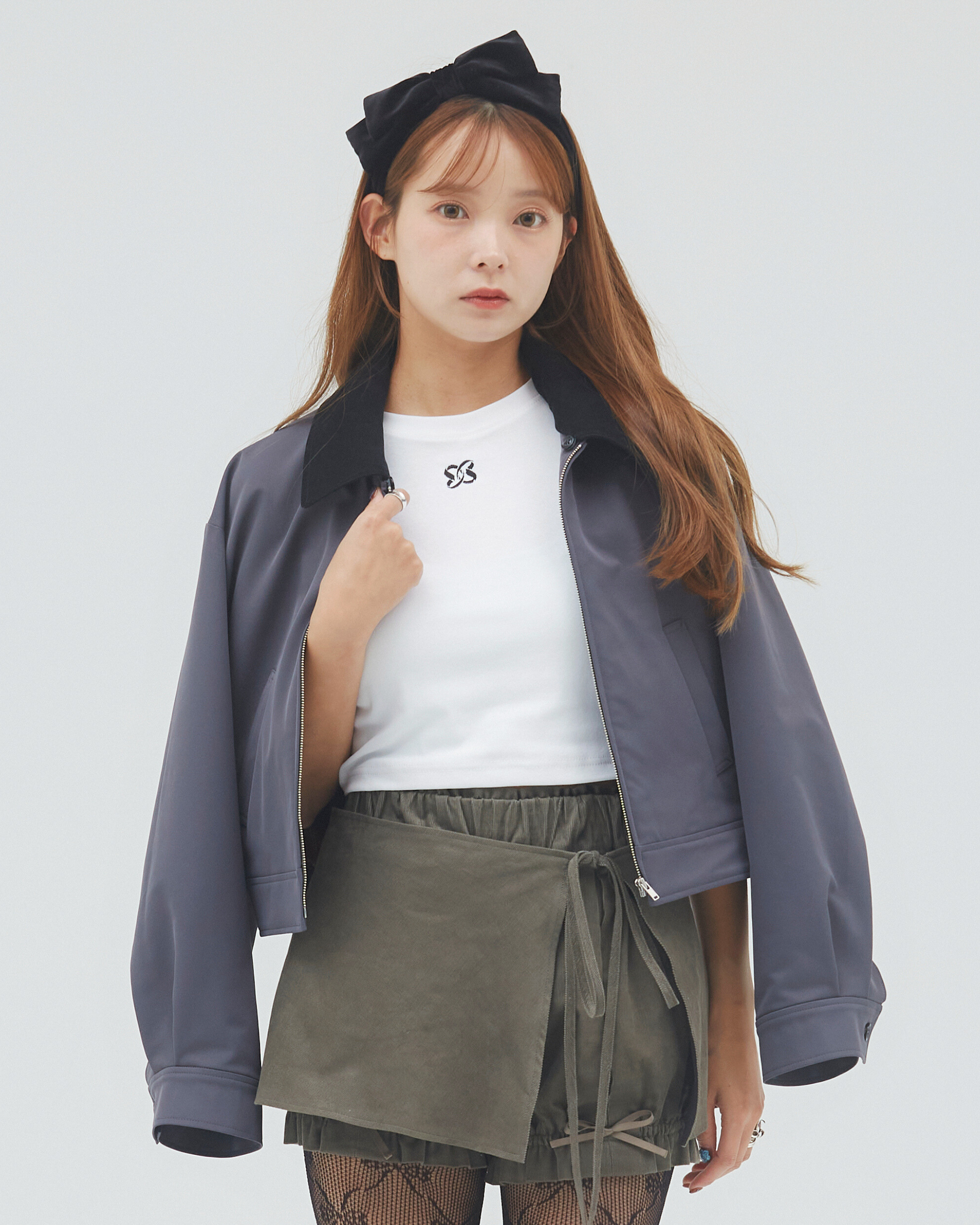 bimbam 2way short blouson gray