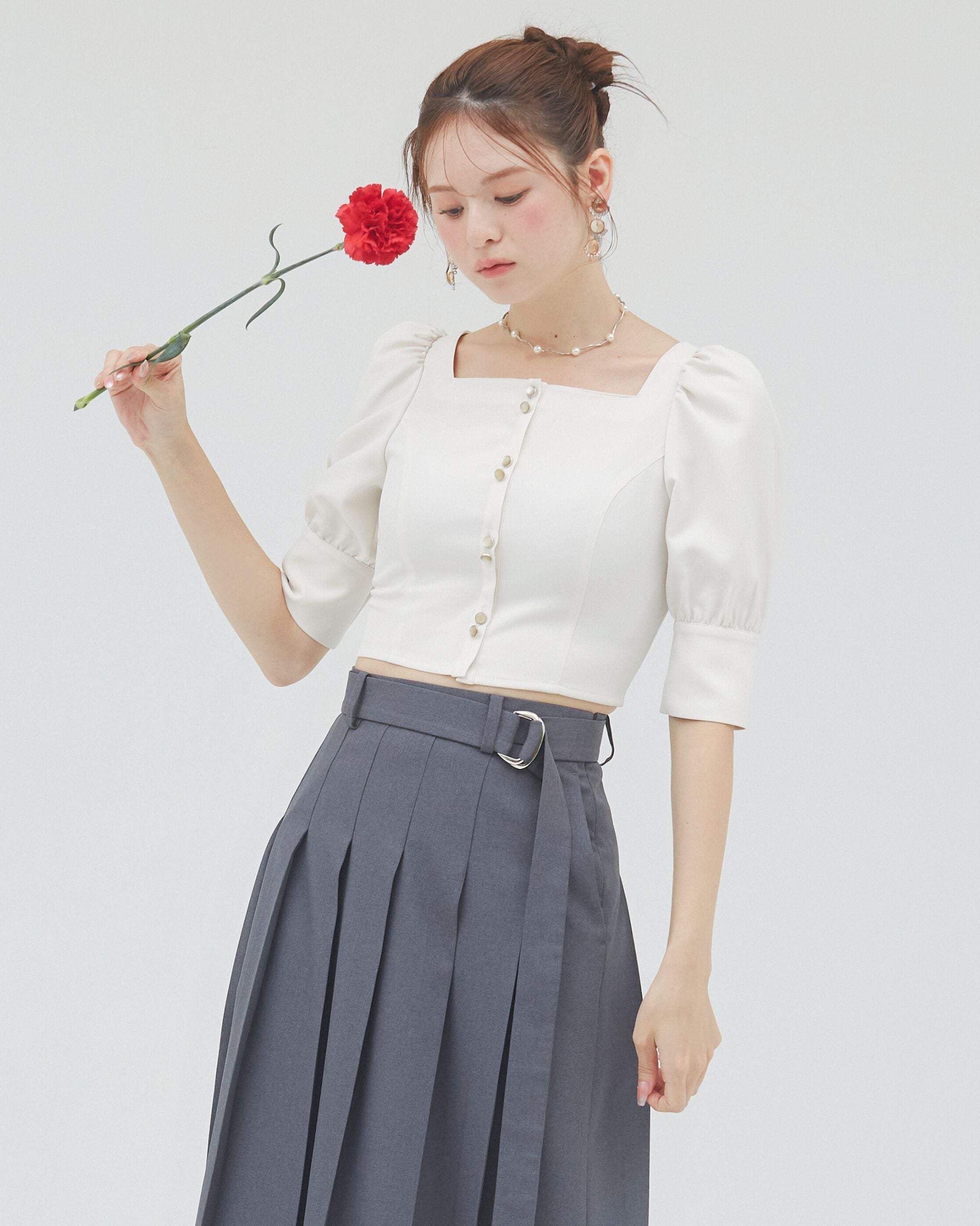 bimbam puff sleeve blouse offwhite – Bim Bam