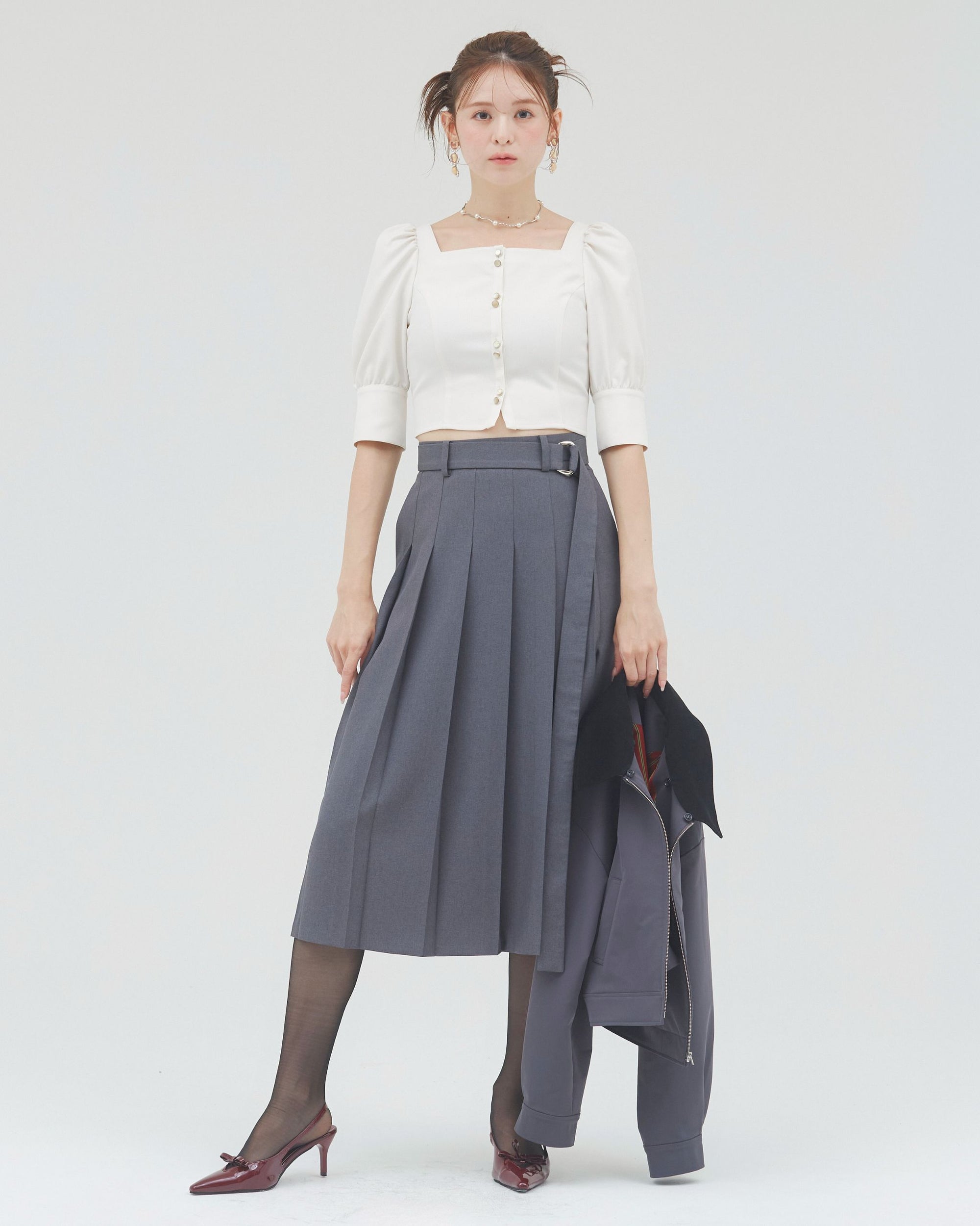 bimbam puff sleeve blouse offwhite