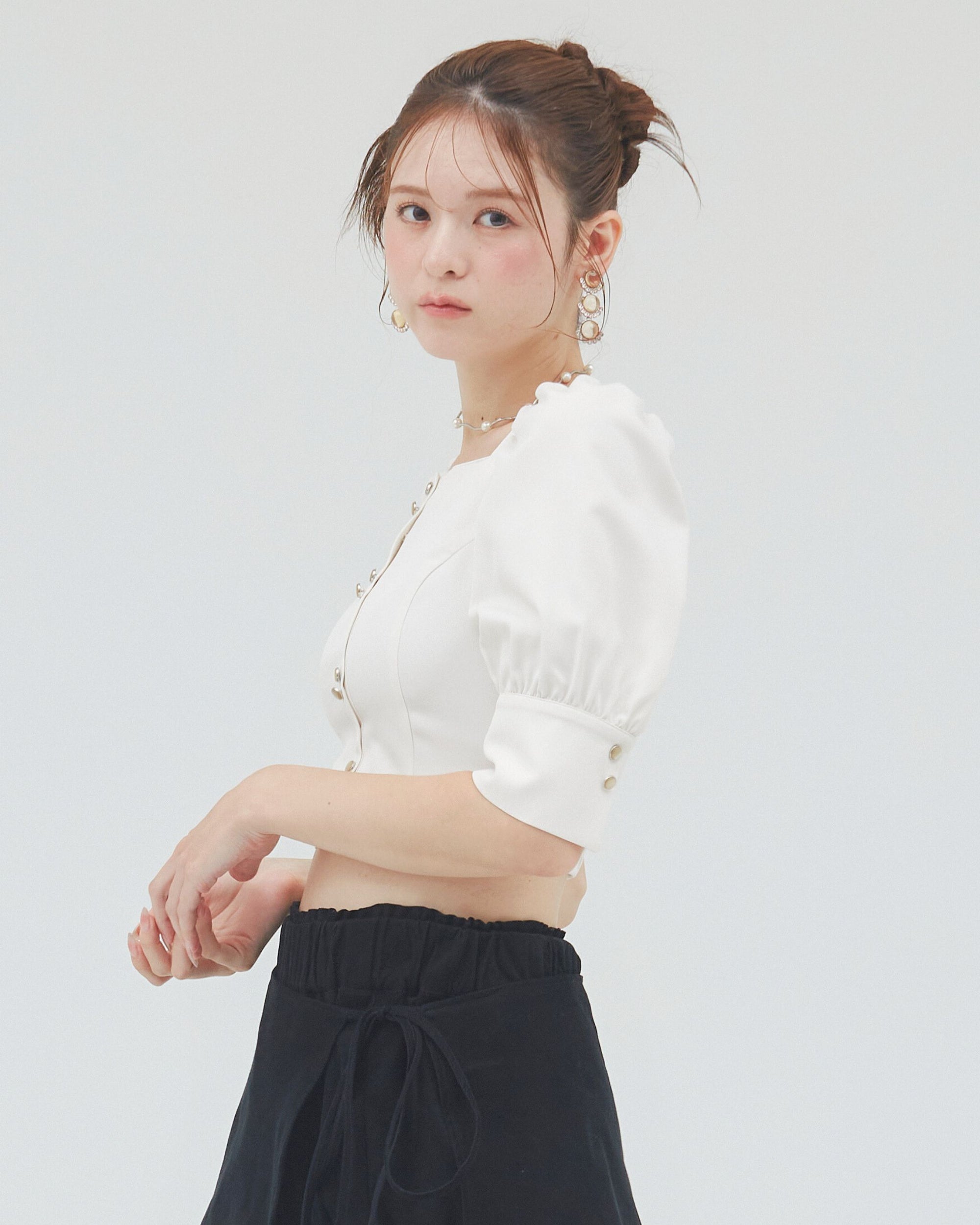 bimbam puff sleeve blouse offwhite