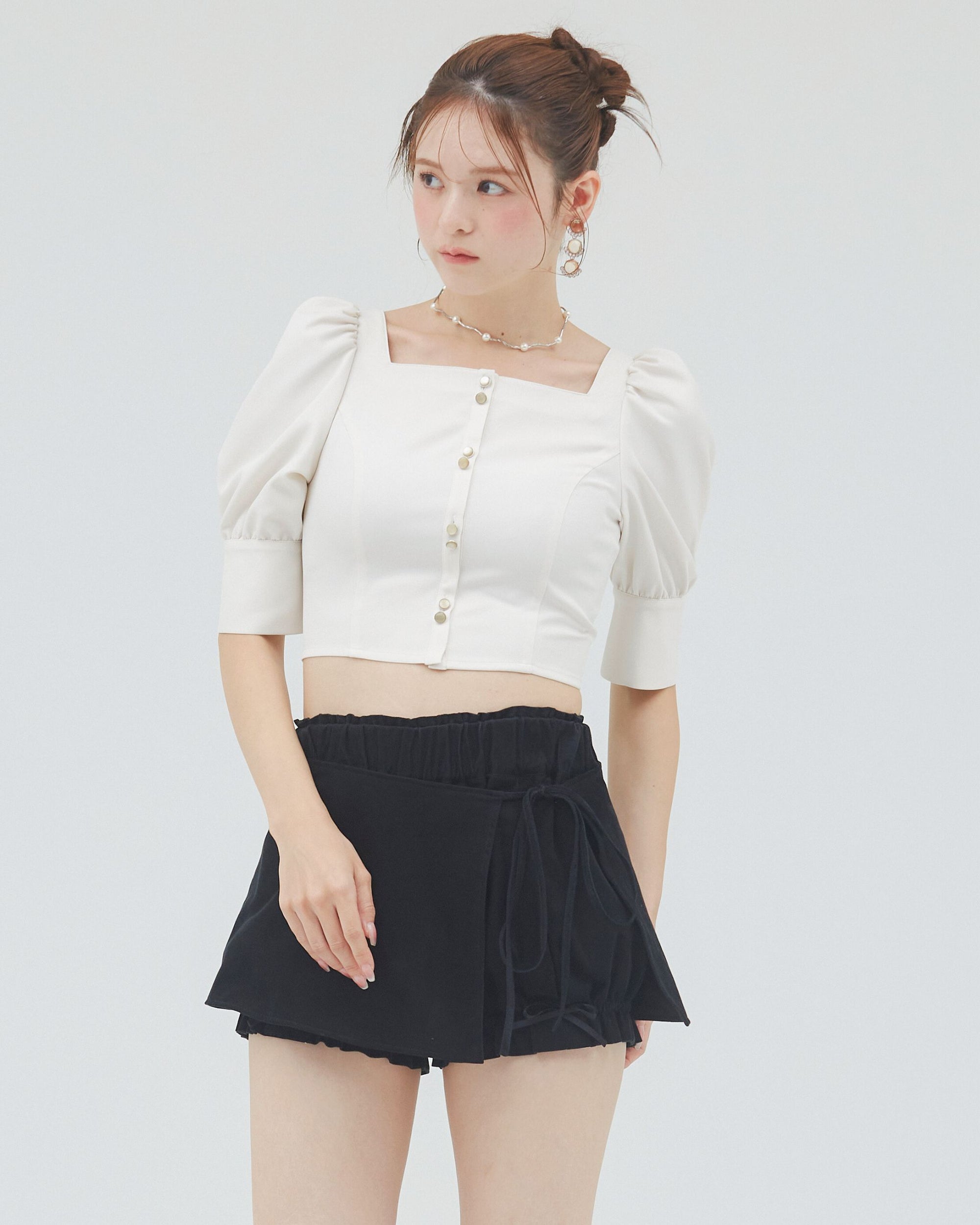 bimbam puff sleeve blouse offwhite