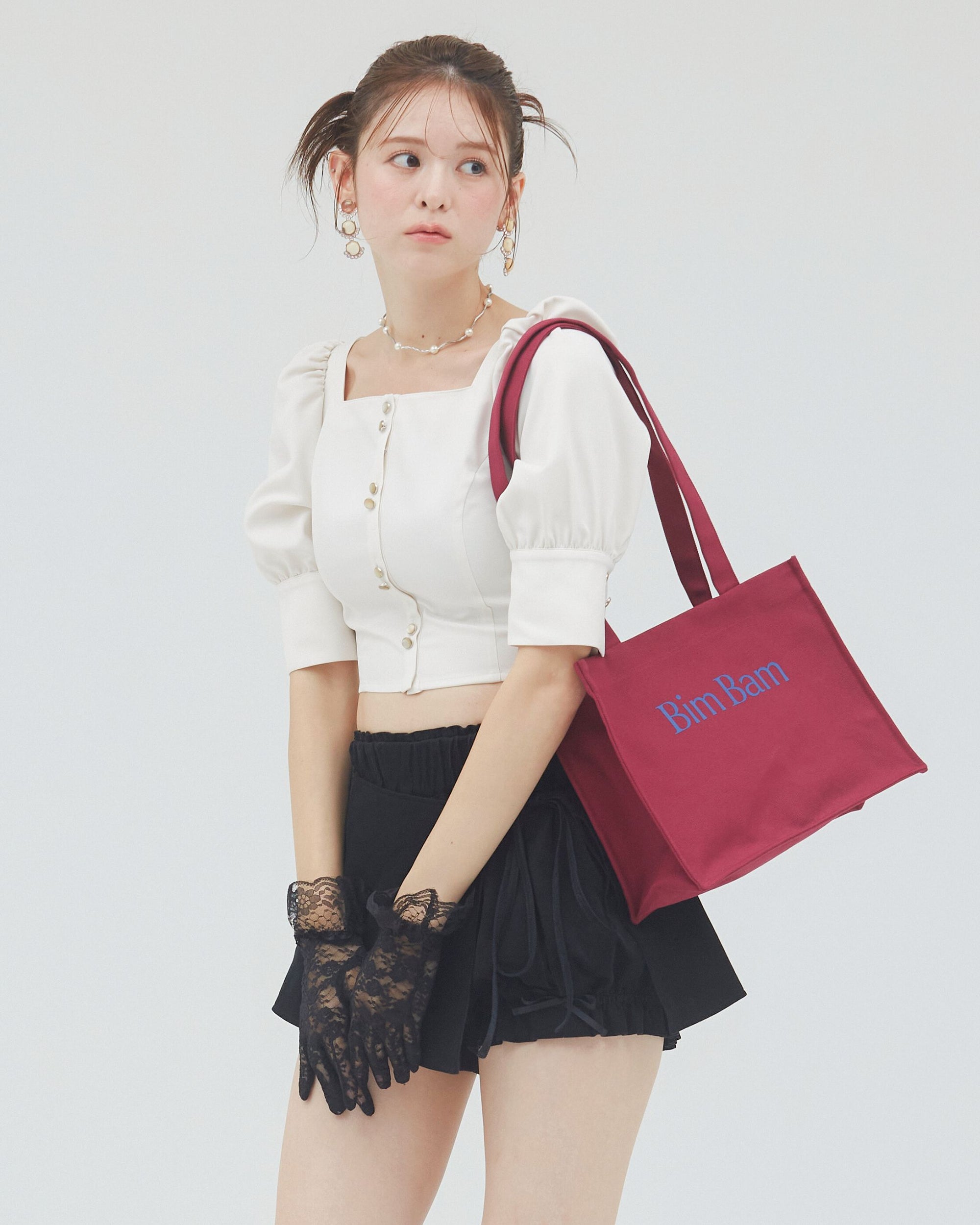 bimbam puff sleeve blouse offwhite