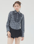 bimbam ruffle shirt gray