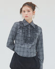 bimbam ruffle shirt gray