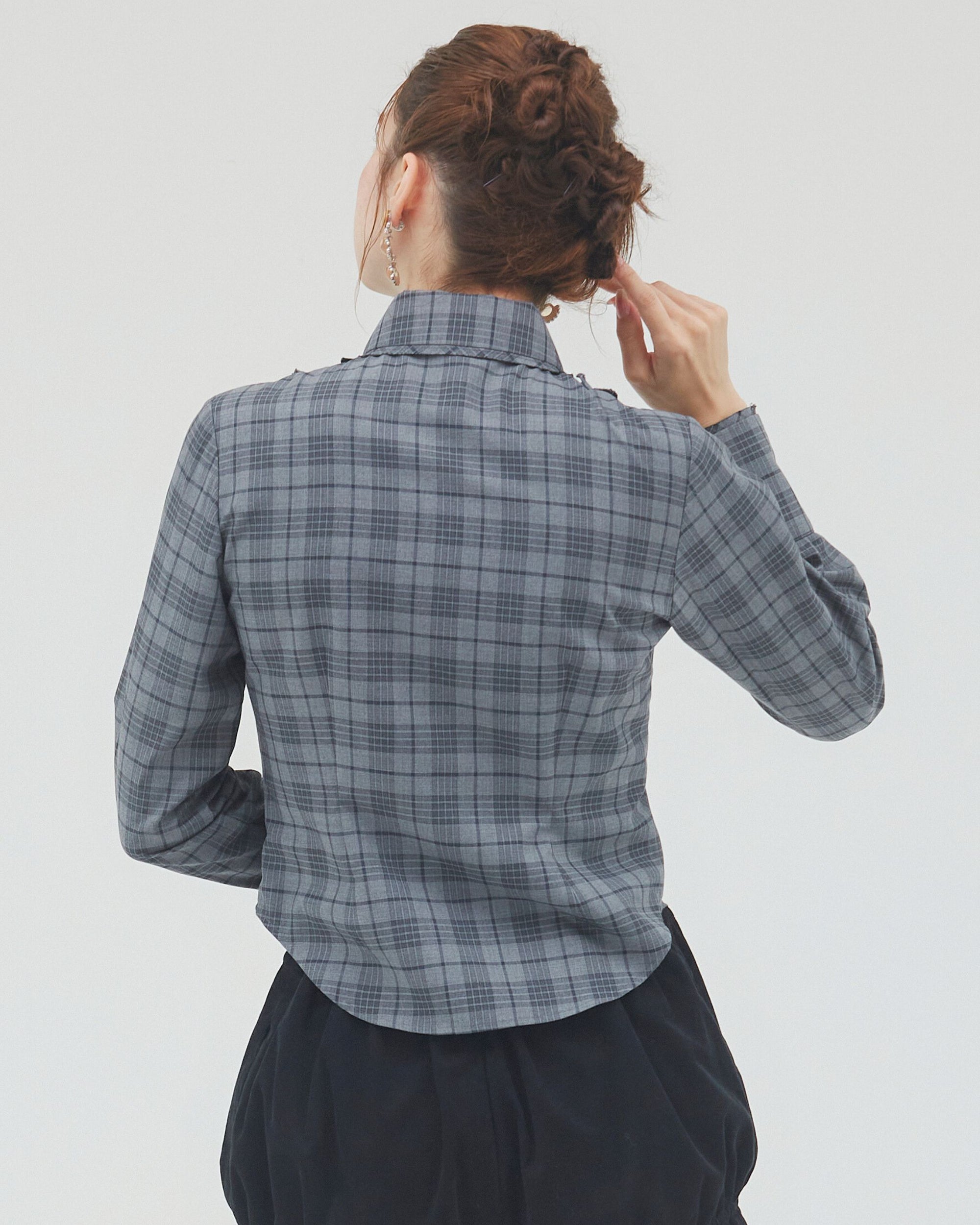 bimbam ruffle shirt gray