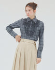 bimbam ruffle shirt gray