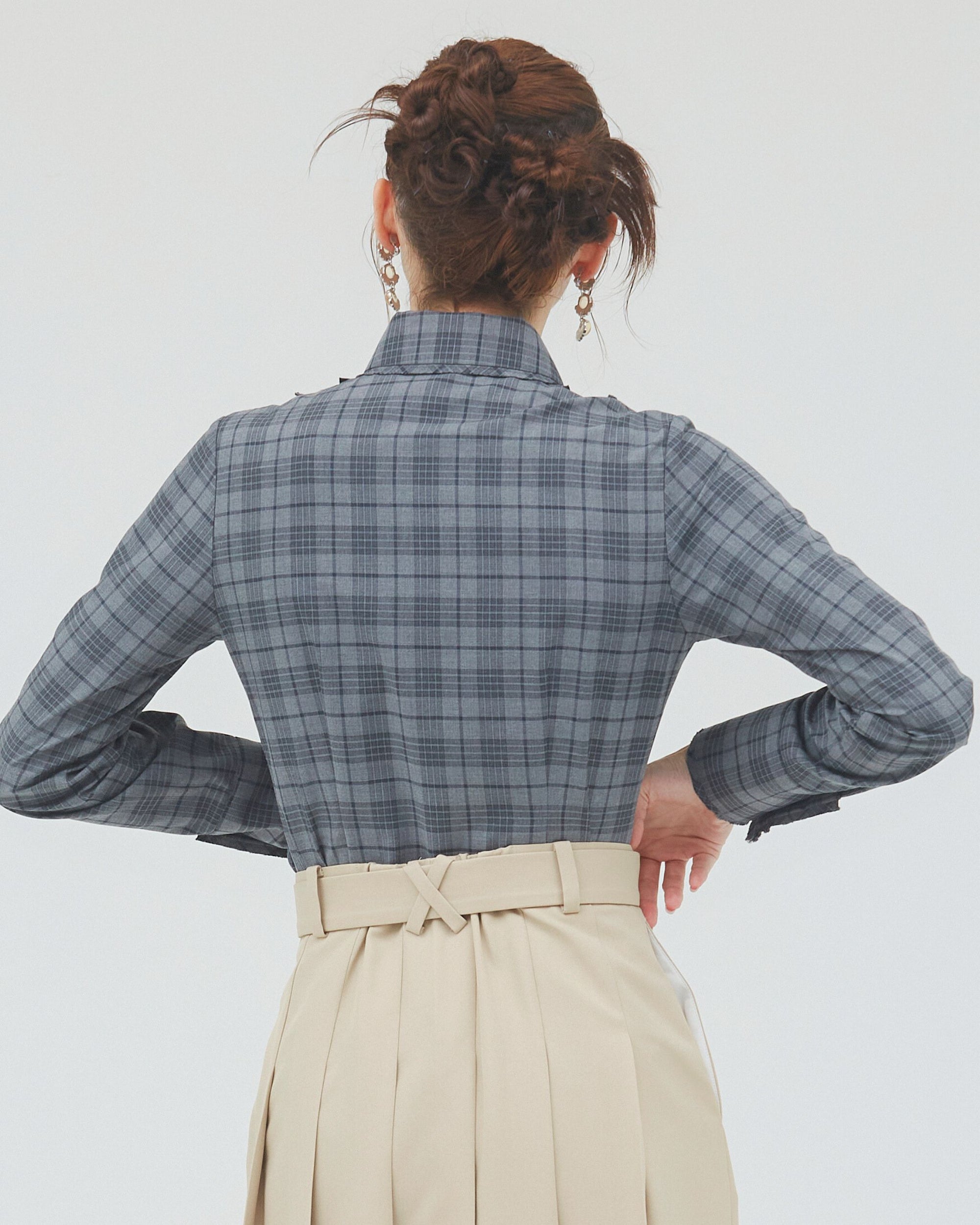 bimbam ruffle shirt gray