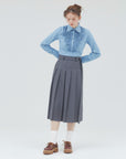 bimbam ruffle shirt powderblue