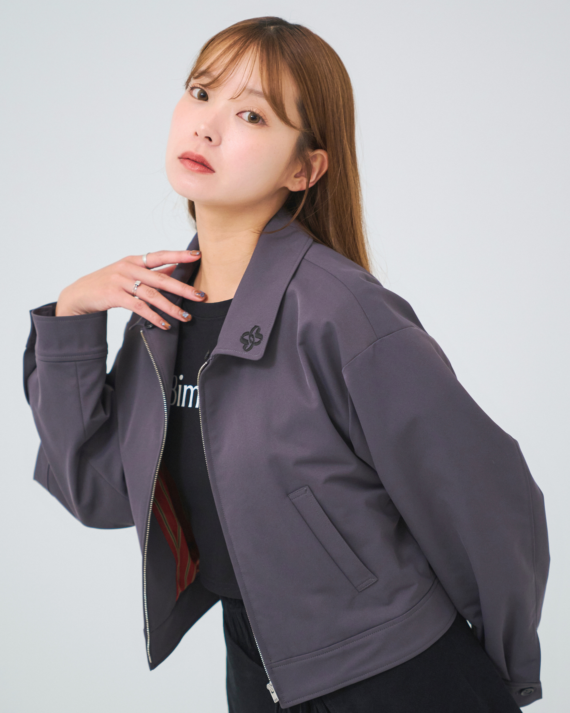 bimbam 2way short blouson gray