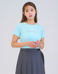 bimbam logo crop tee mintblue