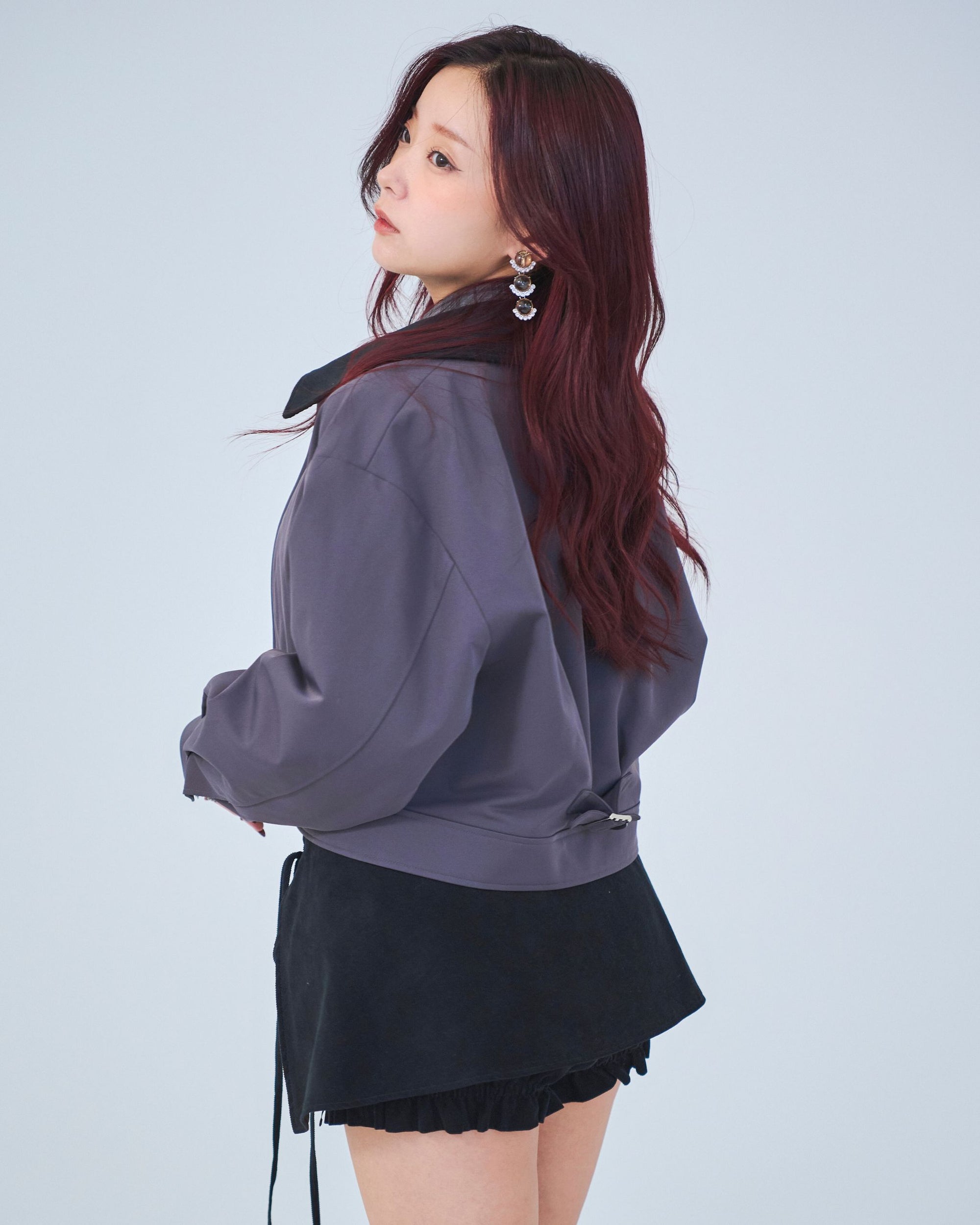 bimbam layered mini shorts black