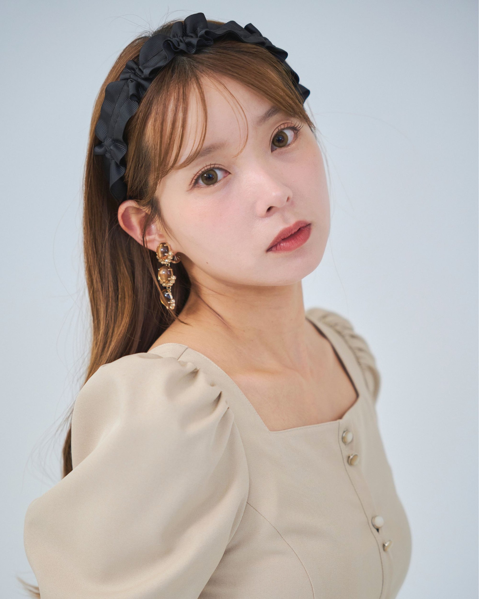 bimbam puff sleeve blouse beige