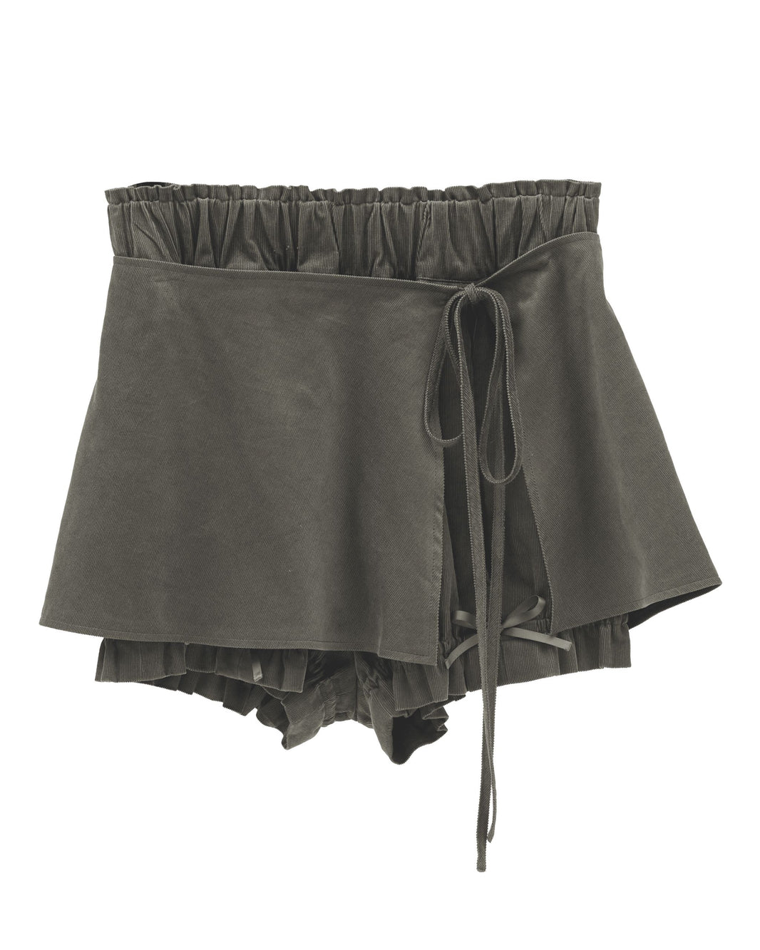 bimbam layered mini shorts khaki - F