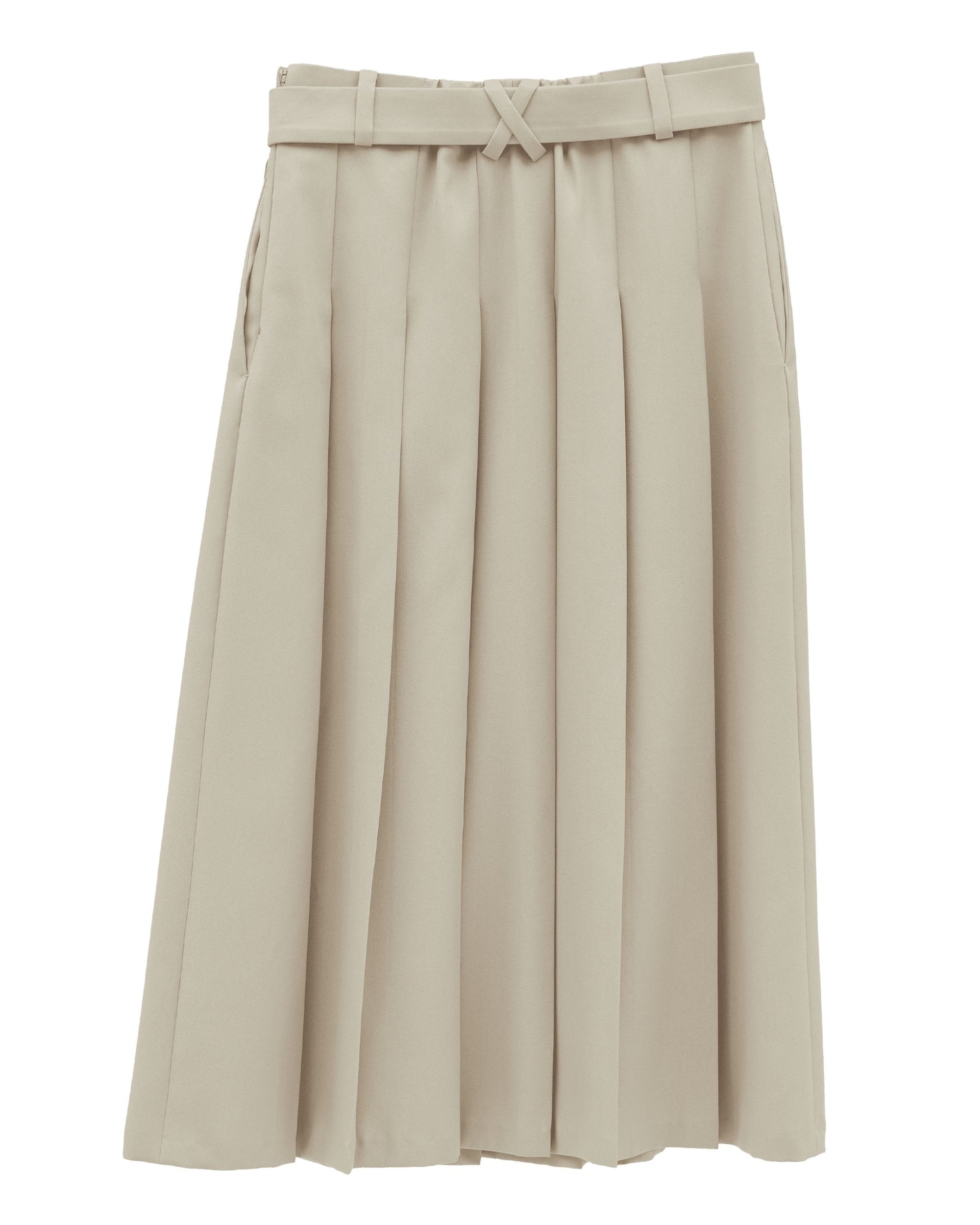 bimbam basic pleat skirt beige