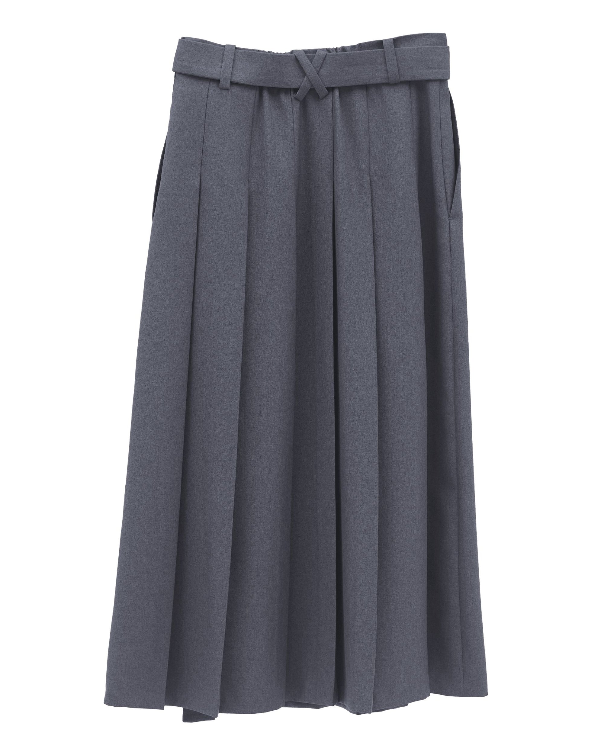 bimbam basic pleat skirt gray