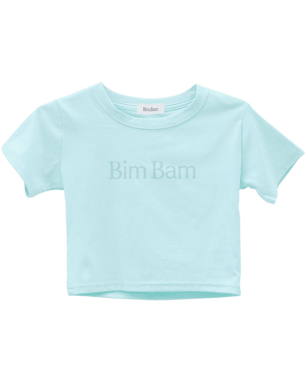 bimbam logo crop tee mintblue - F