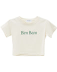 bimbam logo crop tee ivory