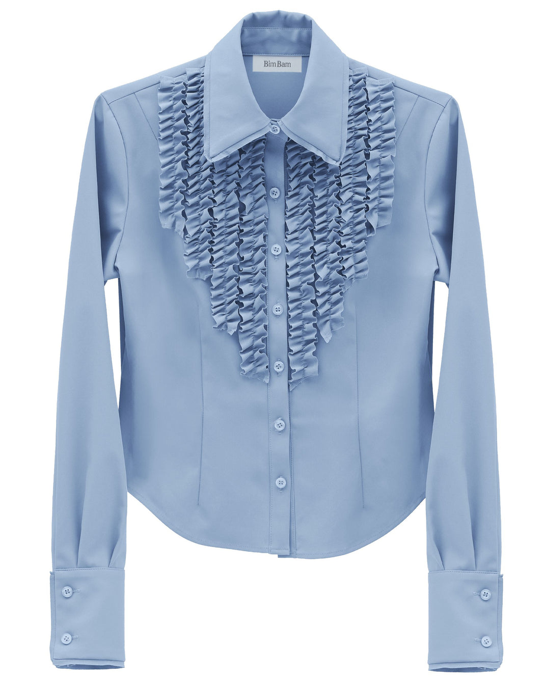 bimbam ruffle shirt powderblue - F